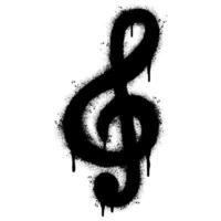 Spray Painted Graffiti treble clef icon Sprayed isolated with a white background. vector