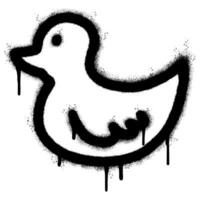 Spray Painted Graffiti duck icon Sprayed isolated with a white background. graffiti sun duck symbol with over spray in black over white. vector