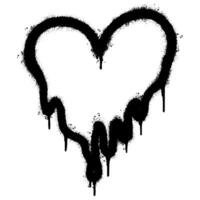Spray Painted Graffiti melting heart icon Sprayed isolated with a white background. vector