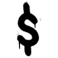 Spray Painted Graffiti dollar icon Sprayed isolated with a white background. vector