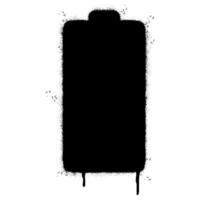 Spray Painted Graffiti battery Charging icon Sprayed isolated with a white background. graffiti Battery icon with over spray in black over white. vector