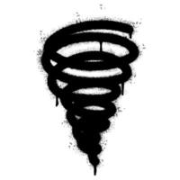 Spray Painted Graffiti Tornado Sprayed isolated with a white background. graffiti Tornado icon with over spray in black over white. vector