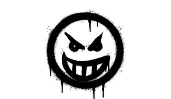 Spray Painted Graffiti angry face emoticon isolated on white background. vector