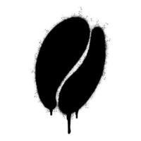 Spray Painted Graffiti coffee bean icon Sprayed isolated with a white background. vector