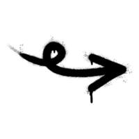 Spray Painted Graffiti arrow icon Sprayed isolated with a white background. graffiti arrow with over spray in black over white. vector