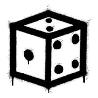 Spray Painted Graffiti Dice cube icon Sprayed isolated with a white background. vector