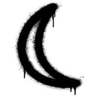 Spray Painted Graffiti crescent moon Sprayed isolated with a white background. vector