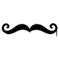 Spray Painted Graffiti moustache icon Sprayed isolated with a white background. vector