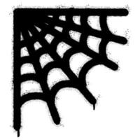 Spray Painted Graffiti spiderweb icon Sprayed isolated with a white background. graffiti cobweb icon with over spray in black over white. vector