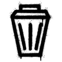 Spray Painted Graffiti trash can icon Sprayed isolated with a white background. vector