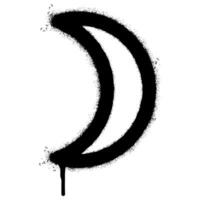 Spray Painted Graffiti crescent moon Sprayed isolated with a white background. vector