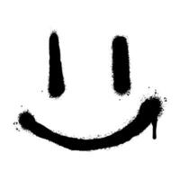 Spray Painted Graffiti smiling face emoticon isolated on white background. vector