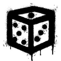 Spray Painted Graffiti Dice cube icon Sprayed isolated with a white background. vector