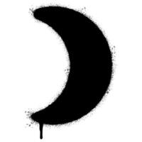 Spray Painted Graffiti crescent moon Sprayed isolated with a white background. vector