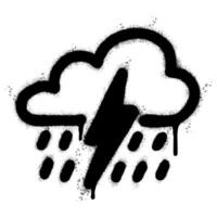 Spray Painted Graffiti rain strom icon Sprayed isolated with a white background. graffiti rain strom icon with over spray in black over white. vector