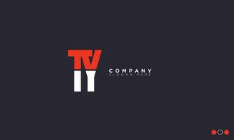 TY Alphabet letters Initials Monogram logo YT, T and Y vector