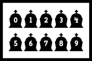 Versatile Collection of Cemetery Numbers for Various Uses vector