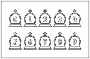 Versatile Collection of Cemetery Numbers for Various Uses vector