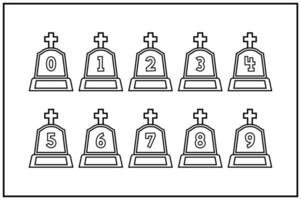 Versatile Collection of Gravestone Numbers for Various Uses vector