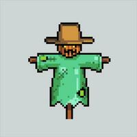 Pixel art illustration Scarecrow. Pixelated Scarecrow. Creepy Scarecrow Farm icon pixelated for the pixel art game and icon for website and video game. old school retro. vector