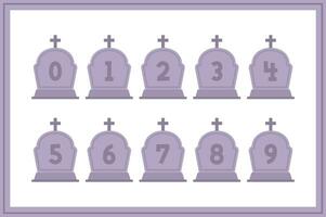 Versatile Collection of Cemetery Numbers for Various Uses vector