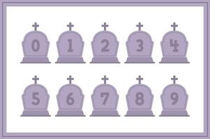 Versatile Collection of Cemetery Numbers for Various Uses vector