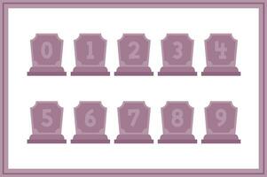 Versatile Collection of Tombstone Numbers for Various Uses vector