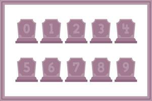 Versatile Collection of Tombstone Numbers for Various Uses vector