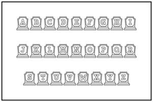 Versatile Collection of Tombstone Alphabet Letters for Various Uses vector