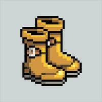 píxel Arte ilustración botas. pixelado caucho botas. caucho granjero botas icono pixelado para el píxel Arte juego y icono para sitio web y vídeo juego. antiguo colegio retro vector