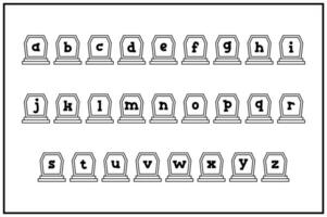 versátil colección de místico historia alfabeto letras para varios usos vector