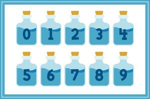 Versatile Collection of Blue Potion Numbers for Various Uses vector