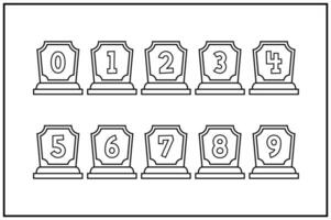 Versatile Collection of Tombstone Numbers for Various Uses vector