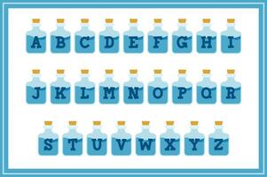Versatile Collection of Blue Potion Alphabet Letters for Various Uses vector