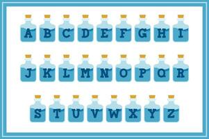 Versatile Collection of Blue Potion Alphabet Letters for Various Uses vector