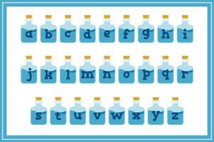 Versatile Collection of Blue Potion Alphabet Letters for Various Uses vector