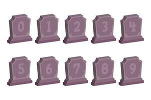 Versatile Collection of 3D Tombstone Numbers for Various Uses vector