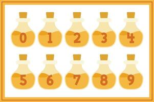 Versatile Collection of Orange Potion Numbers for Various Uses vector