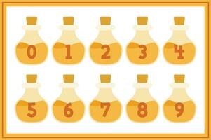 Versatile Collection of Orange Potion Numbers for Various Uses vector