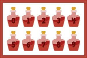 Versatile Collection of Red Potion Numbers for Various Uses vector