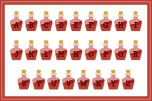Versatile Collection of Red Potion Alphabet Letters for Various Uses vector