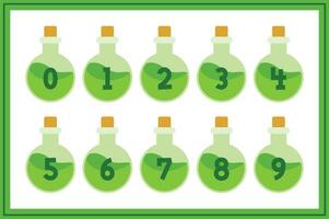 Versatile Collection of Green Potion Numbers for Various Uses vector