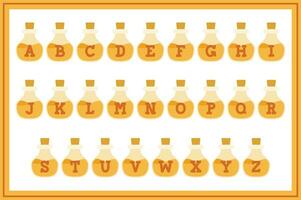 Versatile Collection of Orange Potion Alphabet Letters for Various Uses vector