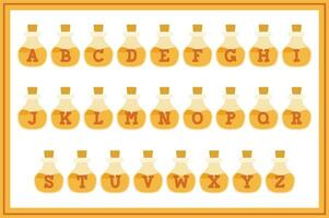 Versatile Collection of Orange Potion Alphabet Letters for Various Uses vector