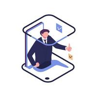 a person leaves a good online review for a product or service. vector illustration design graphics for the site section, reviews, vector, good work contented consumer. character shows a hand gesture