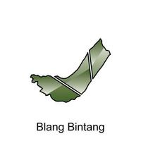 mapa ciudad de blang bintang vector diseño plantilla, Indonesia mapa con estados y moderno redondo formas