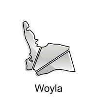 map of Woyla City logo design concept illustration idea style flat vector design template. isolated on white background