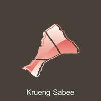 Map City of Krueng Sabee, World Map International vector template with outline graphic sketch style on white background