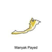 Map City of Manyak Payed, World Map International vector template with outline graphic sketch style on white background