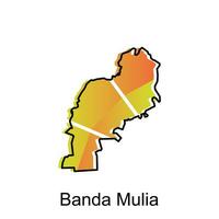 Map of Banda Mulia City modern outline, High detailed vector illustration Design Template, suitable for your company